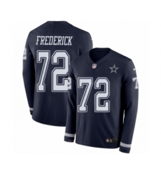 Men's Nike Dallas Cowboys #72 Travis Frederick Limited Navy Blue Therma Long Sleeve NFL Jersey