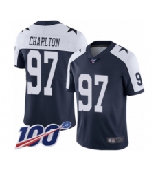 Men's Dallas Cowboys #97 Taco Charlton Navy Blue Throwback Alternate Vapor Untouchable Limited Player 100th Season Football Jersey
