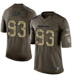 Youth Nike Miami Dolphins #93 Ndamukong Suh Elite Green Salute to Service NFL Jersey