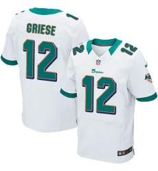 Men's Nike Miami Dolphins #12 Bob Griese Elite White NFL Jersey