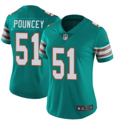 Women's Nike Miami Dolphins #51 Mike Pouncey Elite Aqua Green Alternate NFL Jersey