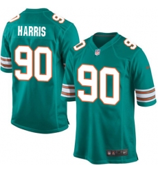 Men's Nike Miami Dolphins #90 Charles Harris Game Aqua Green Alternate NFL Jersey