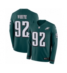 Youth Nike Philadelphia Eagles #92 Reggie White Limited Green Therma Long Sleeve NFL Jersey