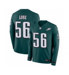 Men's Nike Philadelphia Eagles #56 Chris Long Limited Green Therma Long Sleeve NFL Jersey