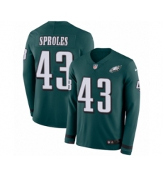 Men's Nike Philadelphia Eagles #43 Darren Sproles Limited Green Therma Long Sleeve NFL Jersey