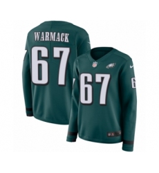 Women's Nike Philadelphia Eagles #67 Chance Warmack Limited Green Therma Long Sleeve NFL Jersey