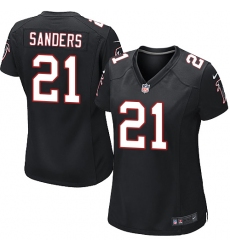 Women's Nike Atlanta Falcons #21 Deion Sanders Game Black Alternate NFL Jersey