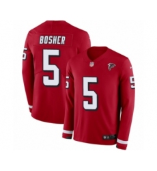 Men's Nike Atlanta Falcons #5 Matt Bosher Limited Red Therma Long Sleeve NFL Jersey