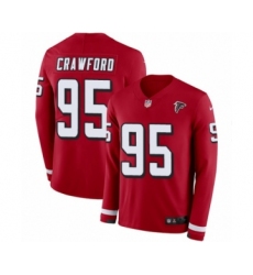 Youth Nike Atlanta Falcons #95 Jack Crawford Limited Red Therma Long Sleeve NFL Jersey