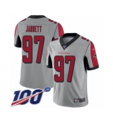 Youth Atlanta Falcons #97 Grady Jarrett Limited Silver Inverted Legend 100th Season Football Jersey
