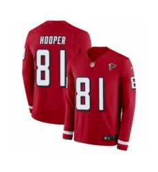 Men's Nike Atlanta Falcons #81 Austin Hooper Limited Red Therma Long Sleeve NFL Jersey