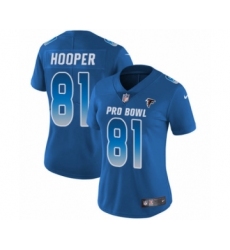 Women's Atlanta Falcons #81 Austin Hooper Limited Royal Blue NFC 2019 Pro Bowl Football Jersey