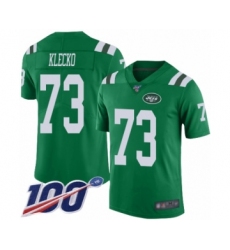 Men's New York Jets #73 Joe Klecko Limited Green Rush Vapor Untouchable 100th Season Football Jersey