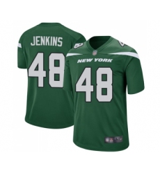 Men's New York Jets #48 Jordan Jenkins Game Green Team Color Football Jersey