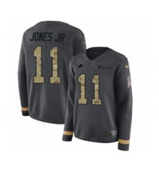 Women's Nike Detroit Lions #11 Marvin Jones Jr Limited Black Salute to Service Therma Long Sleeve NFL Jersey