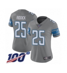 Women's Detroit Lions #25 Theo Riddick Limited Steel Rush Vapor Untouchable 100th Season Football Jersey