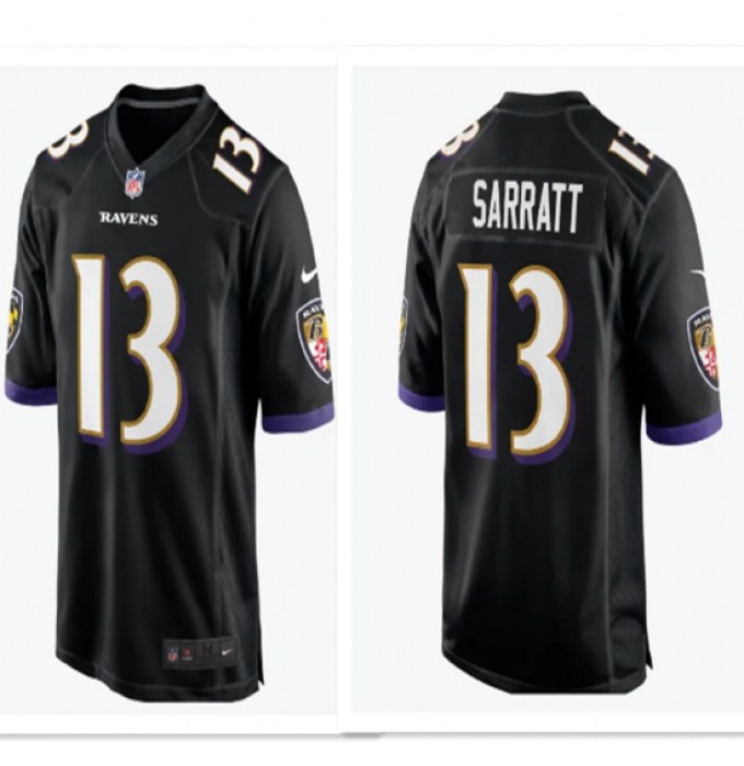 Men's Baltimore Ravens #13 Elijah Sarratt Black Alternate Stitched NFL Nike Game Jersey