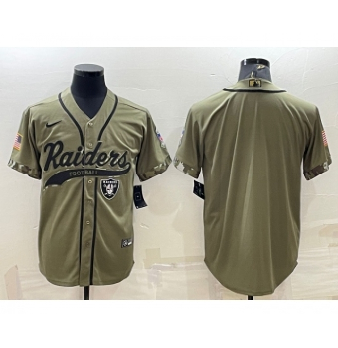 Men's Baltimore Ravens Blank Olive Salute to Service Cool Base Stitched Baseball Jersey