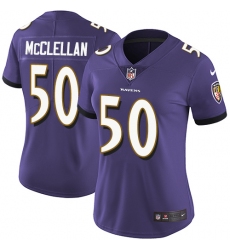 Women's Nike Baltimore Ravens #50 Albert McClellan Elite Purple Team Color NFL Jersey