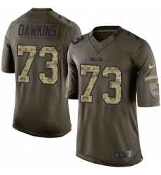 Men's Nike Buffalo Bills #73 Dion Dawkins Elite Green Salute to Service NFL Jersey