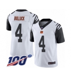 Men's Cincinnati Bengals #4 Randy Bullock Limited White Rush Vapor Untouchable 100th Season Football Jersey