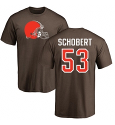 NFL Nike Cleveland Browns #53 Joe Schobert Brown Name & Number Logo T-Shirt