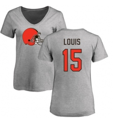 NFL Women's Nike Cleveland Browns #15 Ricardo Louis Ash Name & Number Logo T-Shirt