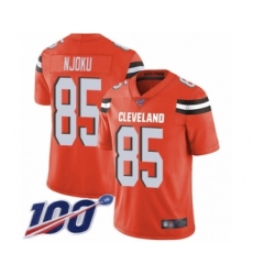 Men's Cleveland Browns #85 David Njoku Orange Alternate Vapor Untouchable Limited Player 100th Season Football Jersey
