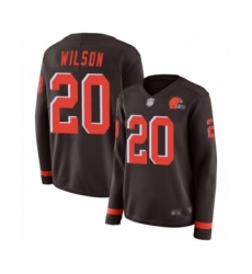 Women's Cleveland Browns #20 Howard Wilson Limited Brown Therma Long Sleeve Football Jersey