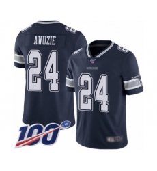 Men's Dallas Cowboys #24 Chidobe Awuzie Navy Blue Team Color Vapor Untouchable Limited Player 100th Season Football Jersey