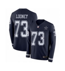 Men's Nike Dallas Cowboys #73 Joe Looney Limited Navy Blue Therma Long Sleeve NFL Jersey