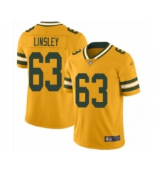 Women's Green Bay Packers #63 Corey Linsley Limited Gold Inverted Legend Football Jersey