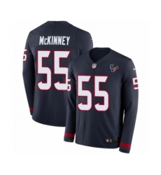 Men's Nike Houston Texans #55 Benardrick McKinney Limited Navy Blue Therma Long Sleeve NFL Jersey