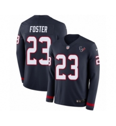 Men's Nike Houston Texans #23 Arian Foster Limited Navy Blue Therma Long Sleeve NFL Jersey