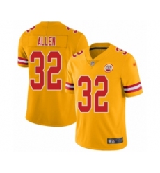 Men's Kansas City Chiefs #32 Marcus Allen Limited Gold Inverted Legend Football Jersey