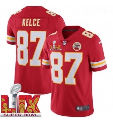 Men's Kansas City Chiefs Travis Kelce #87 Red 2024 2025 Super Bowl LIX F U S E Stitched Jersey