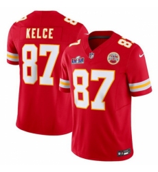 Youth Kansas City Chiefs #87 Travis Kelce Red Red 2023 F U S E Vapor Untouchable Limited Stitched 2024 Super Bowl LVIII Jersey
