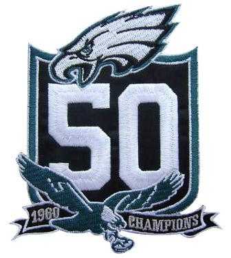 Stitched Philadelphia Eagles 50th Anniversary Jersey Patch