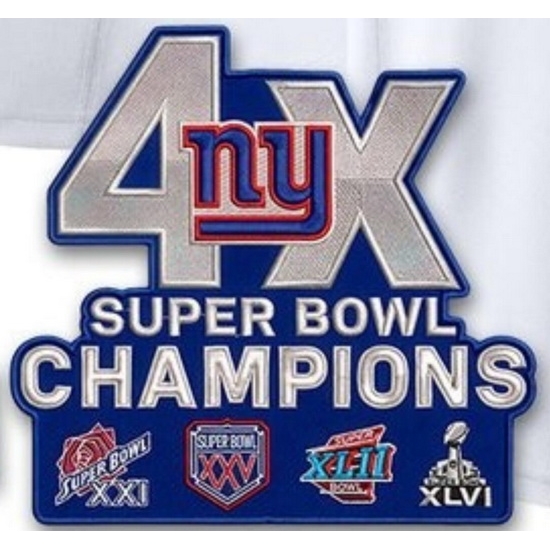 Giants 4X Super Bowl Champions Patch Biaog